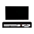 Floating Tv Stand Moore, Living Room, Black Black 60 69 Inches Engineered Wood