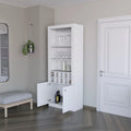 Mia White Bar Cabinet With Wine Storage And Three