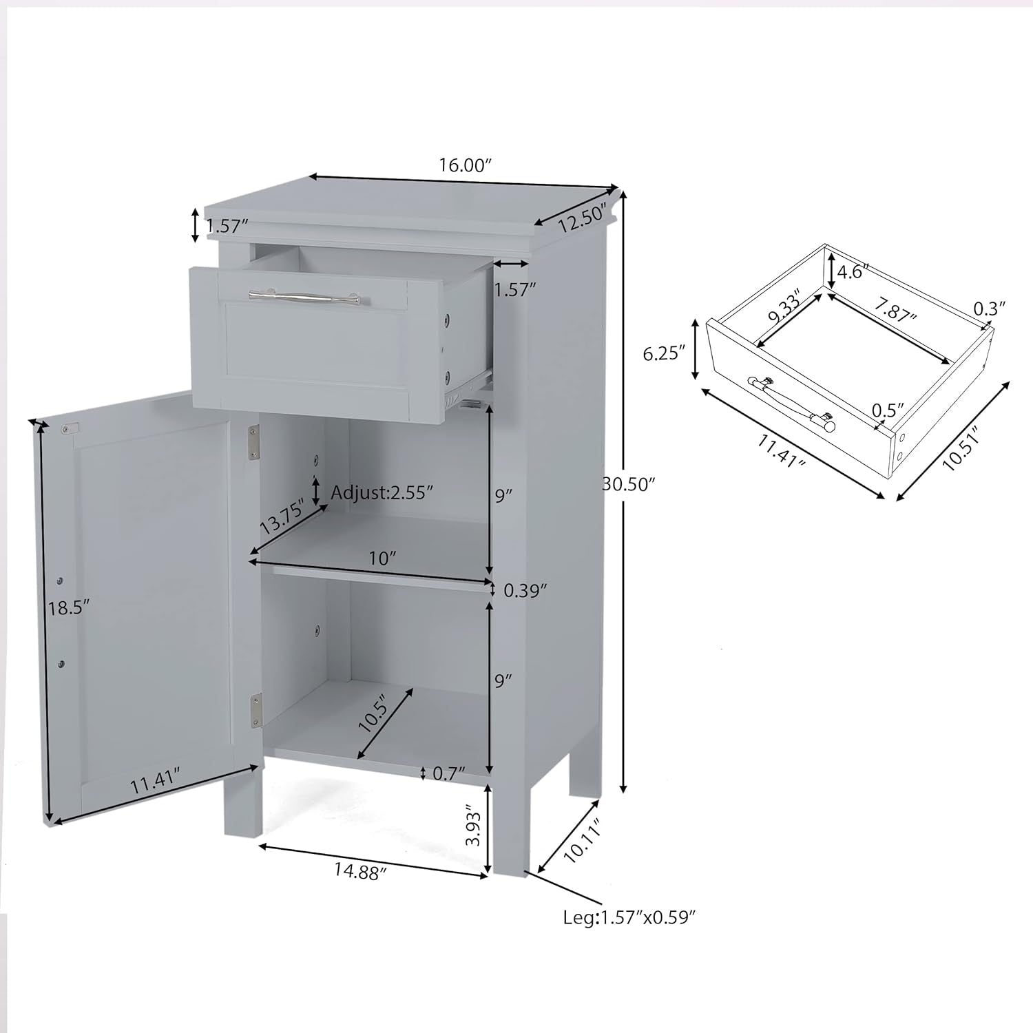 Cabinet - Gray Mdf