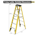 6 Fibreglass Step Ladder Series 300Lbs Yellow Fiberglass