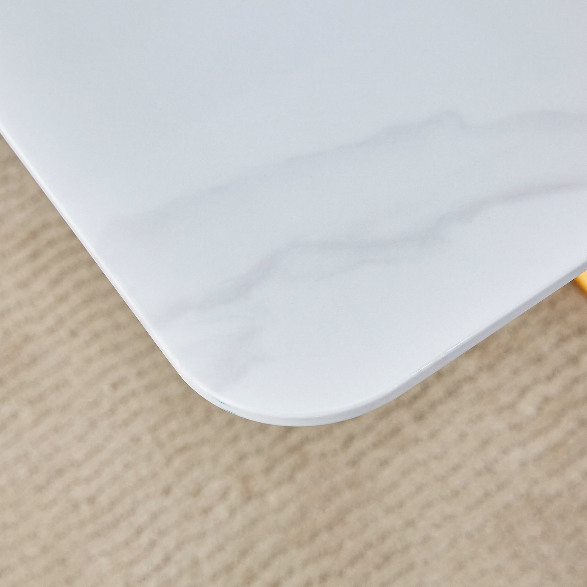 Table And Chair Set, Modern Minimalism And Luxurious White Rectangular Pattern Dining Table. Soft And Comfortable Dining Chairs For Dining Rooms, Living Rooms, Terraces And Kitchens. White Seats 8 Mdf Glass