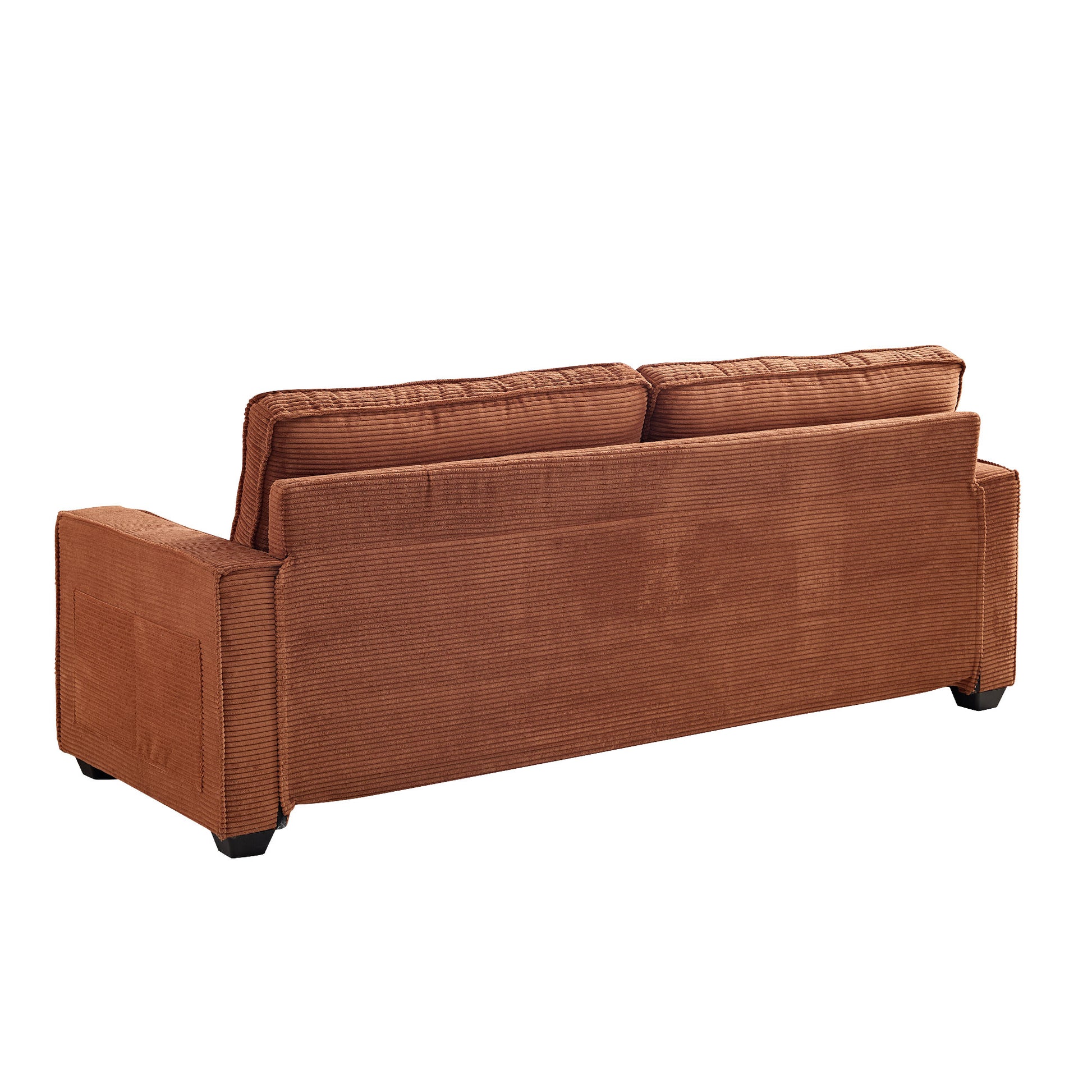 Corduroy Sofa, 87.4 Inch Modern Design Sofa With Cup Holder And Storage Bags, Deep Seat Sofa Couch,Comfy Couch For Living Room,Apartment,Office,Brown Brown Corduroy 3 Seat