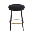 24.75'' Modern Counter Stools Set Of 2,Black Counter Stools With Iron Frame,Sponge Cushion,Footrest,Suitable For Kitchen Bedroom Dining Room Iron Black Kitchen Sponge Round Modern Set Of 2 Fiber