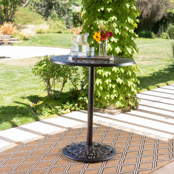 Cast Aluminium 35'' Round Bar Table Copper Aluminium