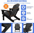 Folding Adirondack Chair, Relaxing Stackable Arm Rest Ergonomic Hdpe All Weather Adirondack Chair No Adirondack Antique Black Uv Resistant Frame Garden & Outdoor American Design,American Traditional Complete Patio Sets Hdpe