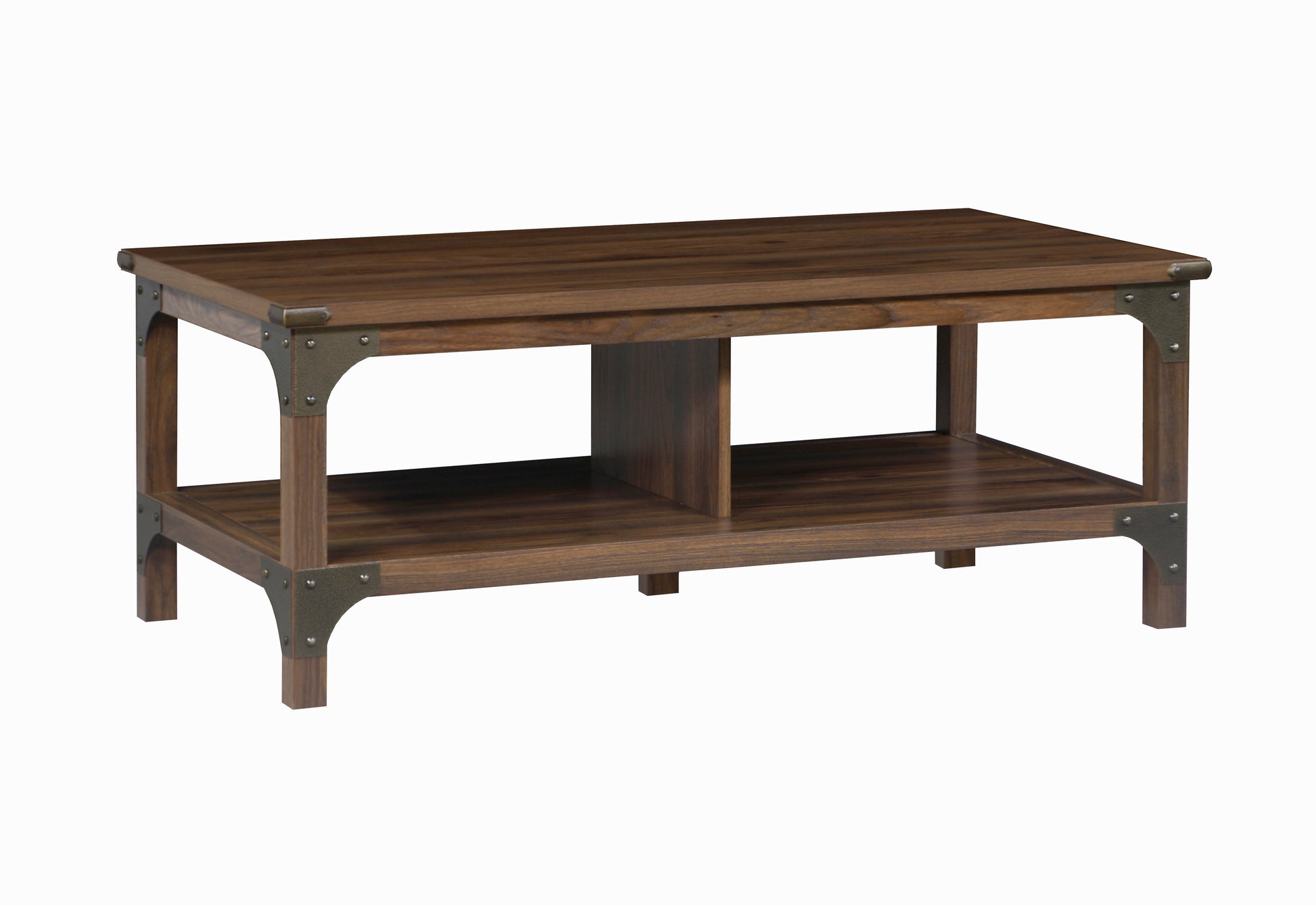 Coffee Table With 1 Drawer "Elegant Walnut Coffee Table With Industrial Accents Durable, Functional, And Stylish Centerpiece For Living Room" Walnut Solid Wood