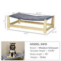 Pawhut Raised Pet Bed Wooden Frame Dog Cot With Washable Cushion For Small Medium Sized Dogs Indoor Outdoor, 35.5