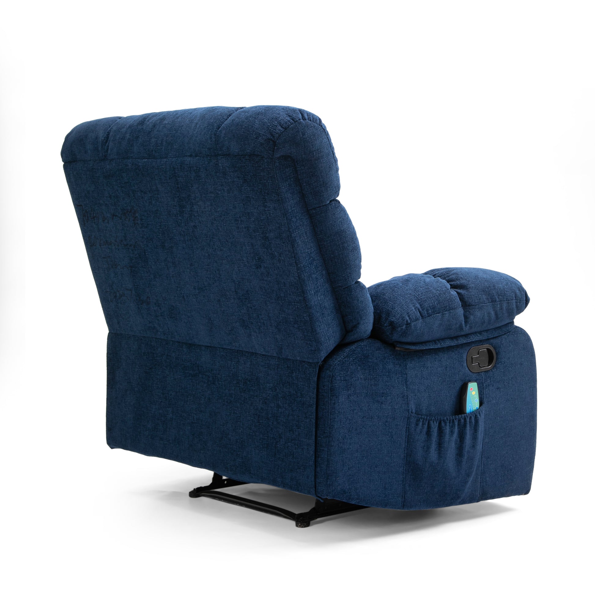 Massage Recliner Navy Blue Fabric