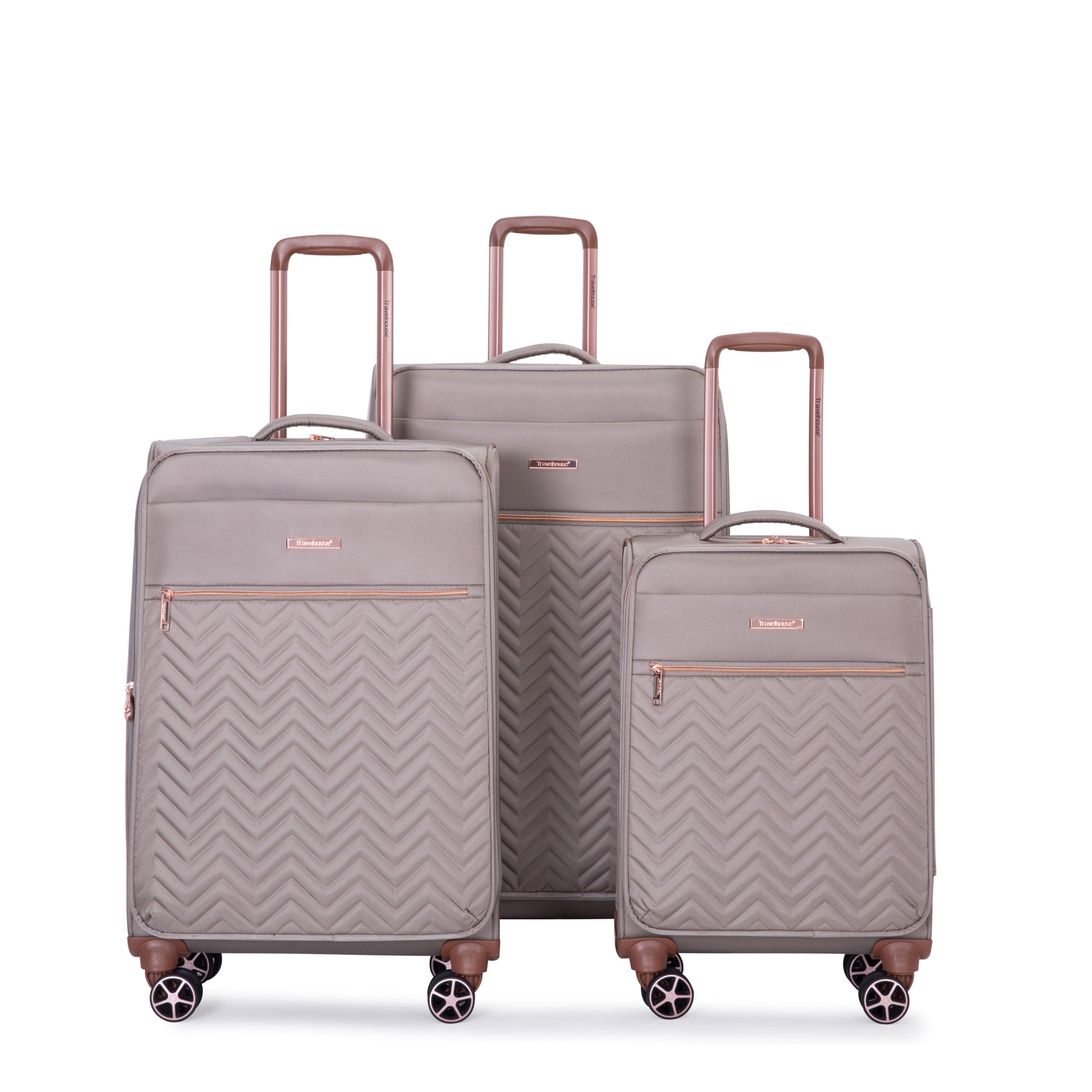 4 Piece Set 16 20 24 28 ,Softshell Suitcase Spinner Wheels Terylene Luggage Sets Carry On Suitcase Luggage Lightweight Durable Suitcase Khaki Khaki Polyester