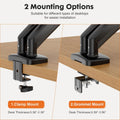 Single Monitor Stand Arm, 13'' To 32'' Adjustable Desk Monitor Mount, Black Black Steel