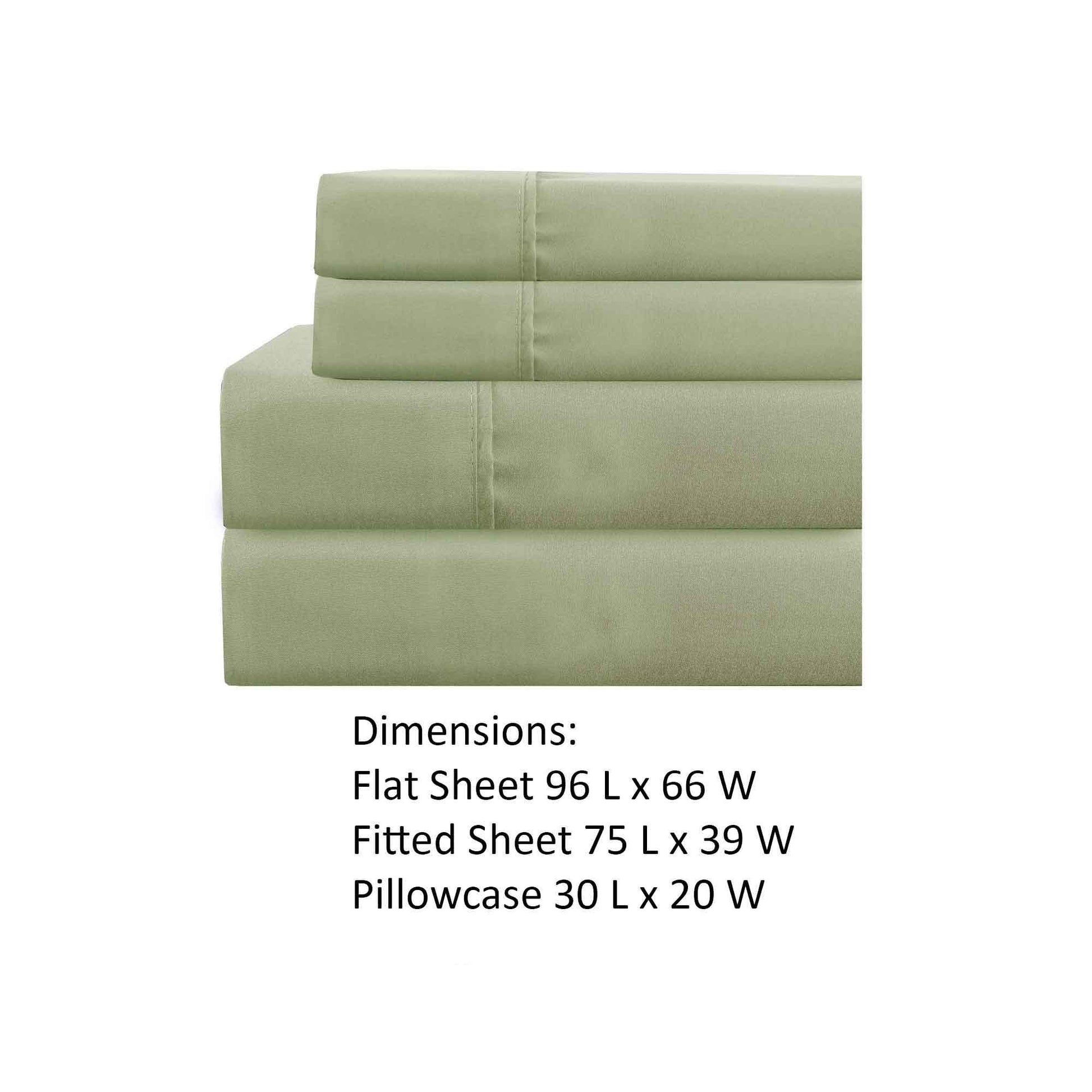 Lanester 3 Piece Polyester Twin Size Sheet Set The Urban Port, Olive Green Green Polyester