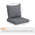 Outsunny 4 Piece Patio Chair Cushion And Back Pillow Set, Seat Replacement Patio, Cushions Set For Outdoor Garden Furniture, Gray Gray Fabric