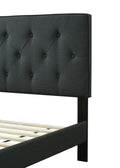 Queen Sized Tufted Bed In A Box W Usb Black Upholstered
