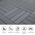 Wood Plastic Composite Deck Tiles Set Of 20Pcs, Composite Decking Resist Rust, Water, Weather, Indoor&Outdoor, Easy To Diy & Maintain, Ideal For Patios, Balconies, Rooftops, Decks, 12X12In Dark Grey Dark Grey Modern Plastic Wood Plastic