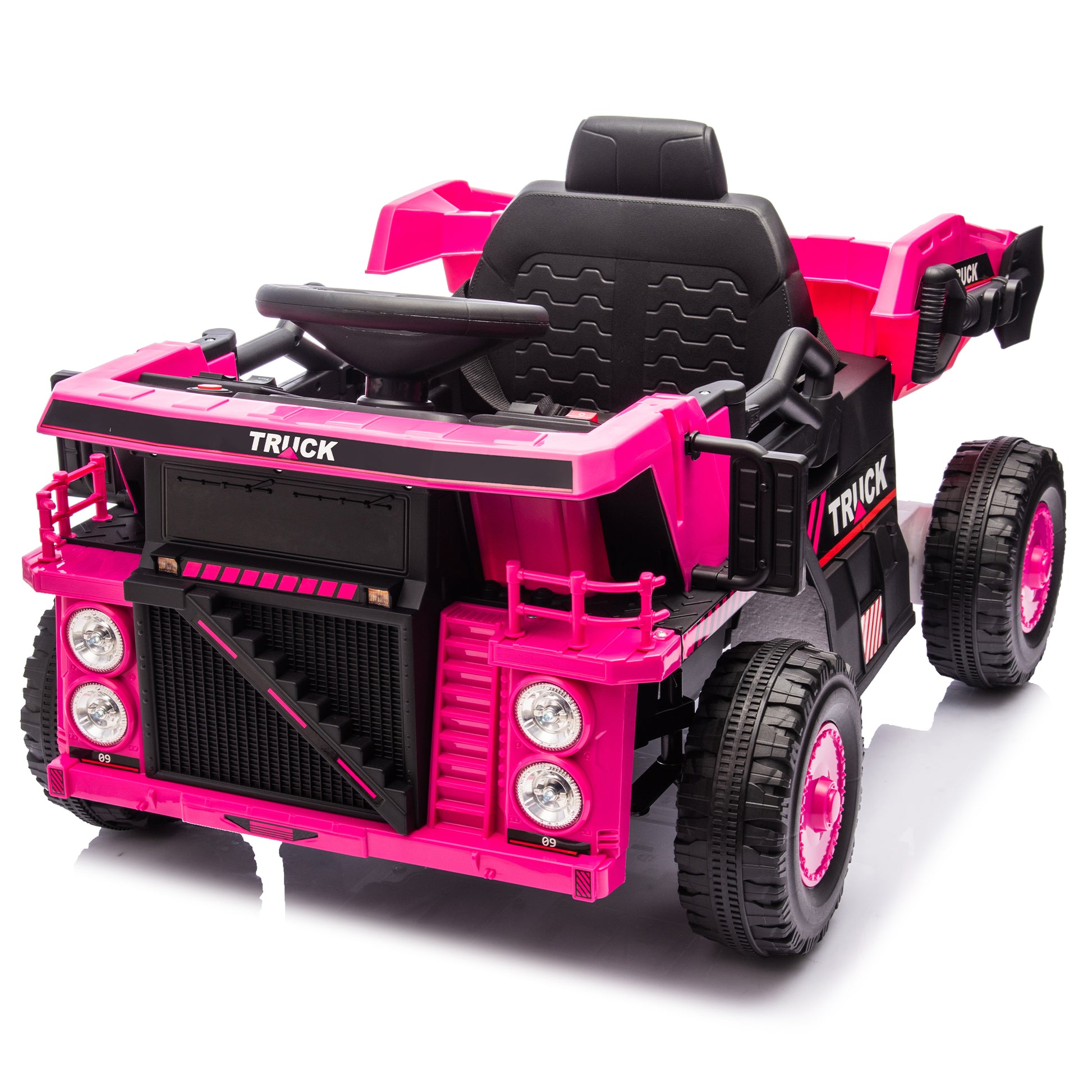 12V Kids Ride On Dump Truck W Parents Control,2Wd,Rear Wheel Suspension,Electric Dump Bed And Extra Shovel,Multimedia Function With Bluetooh And Music,Volume&Speed Adjustment,Led Light For Kids 3 5. Pink Polypropylene