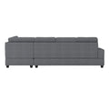 Modern Living Room 3 Piece Sectional Reversible Sofa Chaise Storage Ottoman Tufted Detail Dark Gray Microfiber Upholstered Drop Down Cup Holder Solid Wood Frame Furniture Dark Gray Microfiber Wood Primary Living Space Modern L Shaped Solid Wood 4 Seat