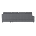Modern Living Room 2 Piece Sectional Reversible Sofa Chaise Tufted Detail Dark Gray Microfiber Upholstered Drop Down Cup Holder Solid Wood Frame Furniture Dark Gray Microfiber Wood Primary Living Space Modern L Shaped Solid Wood 4 Seat