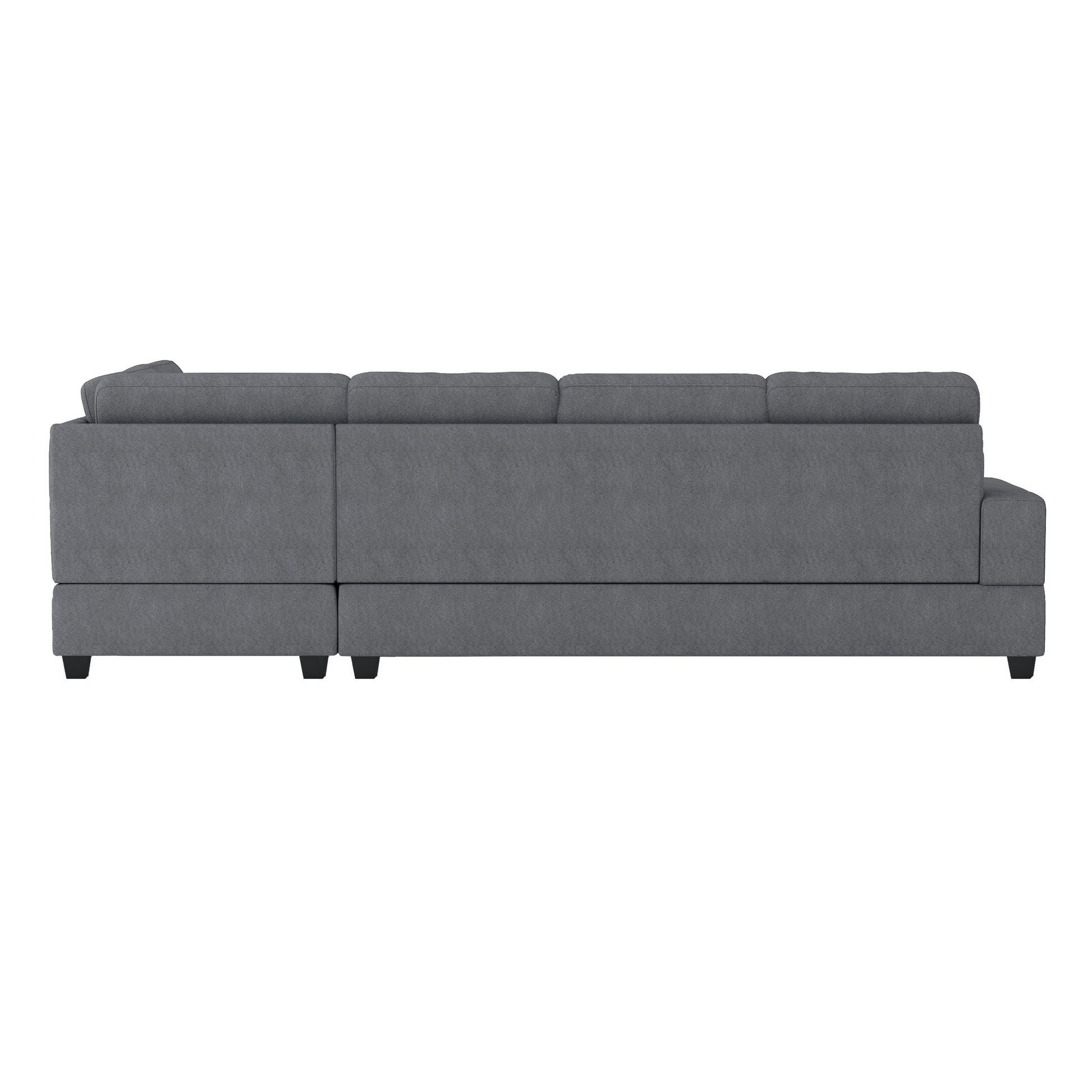 Modern Living Room 2 Piece Sectional Reversible Sofa Chaise Tufted Detail Dark Gray Microfiber Upholstered Drop Down Cup Holder Solid Wood Frame Furniture Dark Gray Microfiber Wood Primary Living Space Modern L Shaped Solid Wood 4 Seat