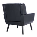 Modern Soft Leather Material Ergonomics Accent Chair Living Room Chair Bedroom Chair Home Chair With Black Legs For Indoor Home Black Pu Black Foam Upholstered