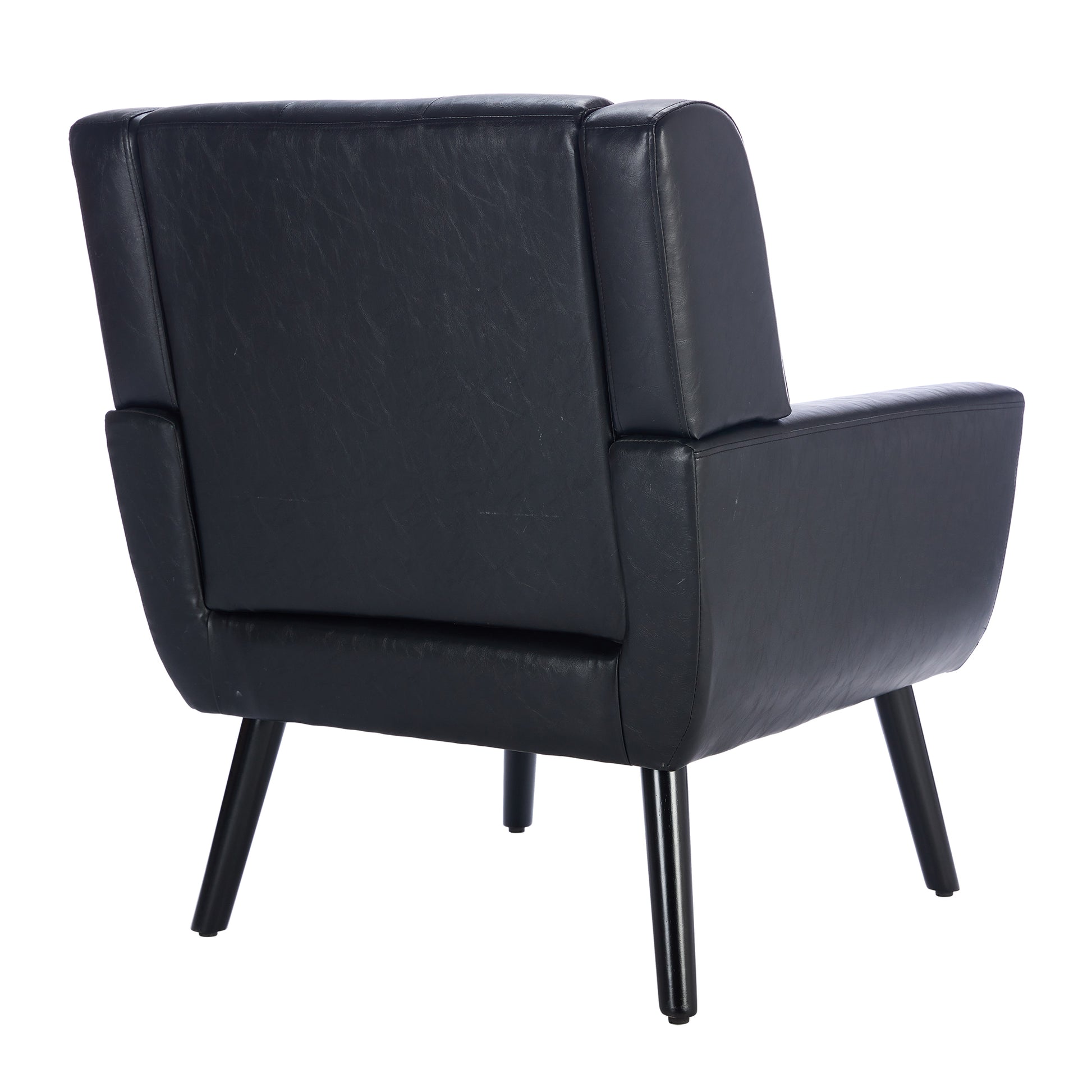 Modern Soft Leather Material Ergonomics Accent Chair Living Room Chair Bedroom Chair Home Chair With Black Legs For Indoor Home Black Pu Black Foam Upholstered