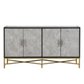 Distinctive Features Of Four Door Sideboard With Metal And Cross Leg Design,Suitable For Living Rooms,Entrance And Study Antique Gray American Design Mdf