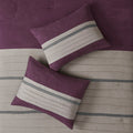 7 Pc Pieced Faux Suede Comforter Set Purple Queen Queen Purple Polyester