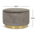 Swivel Ottoman Grey Altay Velvet