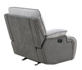 Cyprus 3 Piece Reclining Living Room Set Gray Gray Fabric