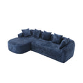 Coolmore Boucle Sofa 3 Seater For Living Room Oversized Comfy Sofa L Shape Sofa Couch With Chaise Home Furniture Sleeper Sectional Sofa For Apartment, Office Left Hand Facing Blue Blue Primary Living Space Foam Boucle 3 Seat
