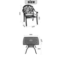 Cushions In Random Colors 3 Piece Set Of Cast Aluminum Patio Furniture With Cushions Yes Dining Set Black Seats 2 Rust Resistant Frame Water Resistant Cushion Garden & Outdoor Complete Patio Sets Aluminium