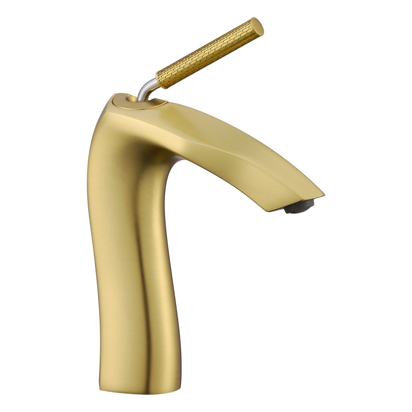 Brushed Gold Single Handle Lavatory Basin Sink Faucet One Brushed Gold Deck Mounted Single Hole Faucets Bathroom Gold Contemporary Brass Manual