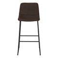 Office Chair, Bar Height, Standing, Computer Desk, Work, Brown Leather Look, Black Metal, Contemporary, Modern Brown Foam Polyurethane