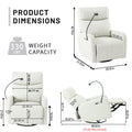 270 Power Swivel Rocker Recliner Chair, Electric Glider Reclining Sofa With Usb Ports, Power Swivel Glider, Rocking Chair Nursery Recliners For Living Room Bedroom Light Gray Solid Light Brown Primary Living Space Push Button Rubberwood Solid Back Wood