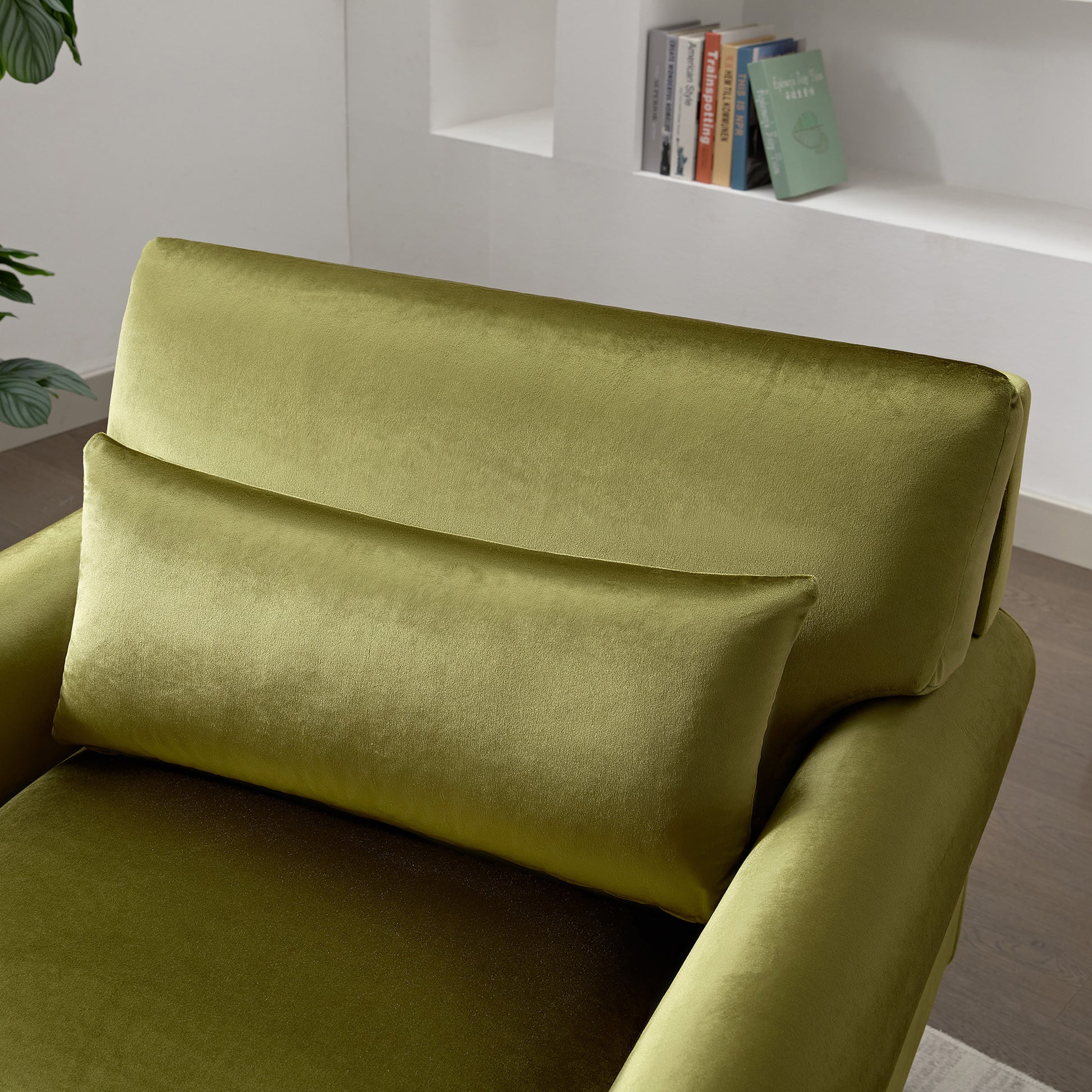 Mirod Elegant Circular Armrests, Ergonomic Lumbar Support, Vintage Roman Column Legs, Luxurious Large Size, Enhances Living Room Aesthetics, For Living Room,Bedroom And Study Green Velvet