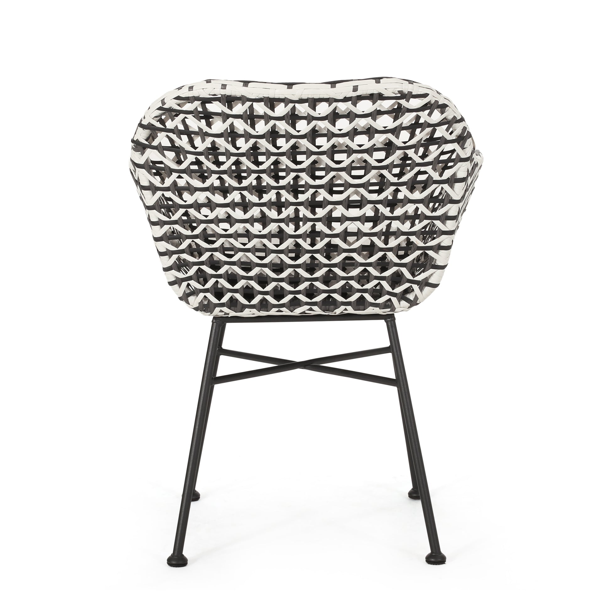 Herbert Chair Black Pe Rattan Iron Waterproof Fabric