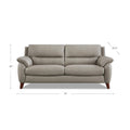 Lara Leather Sofa Stone Gray Memory Foam Genuine Leather 3 Seat