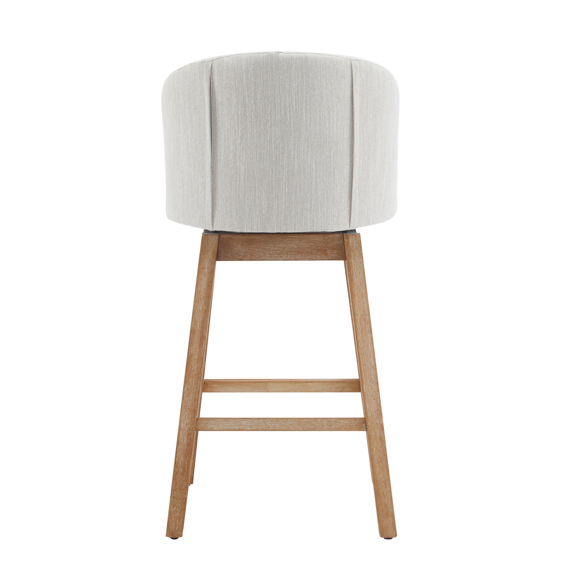 33.25" Swivel Counter Stools Set Of 2, Upholstered Counter Height Bar Stools With Solid Rubber Wood Frame, Backrest, Footrest, Armless Barstools For Home Bar, Kitchen Counter, Natural Beige