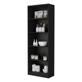 Sutton 4 Shelves Bookcase With Modern Storage Shelves Black Particle Board Engineered Wood