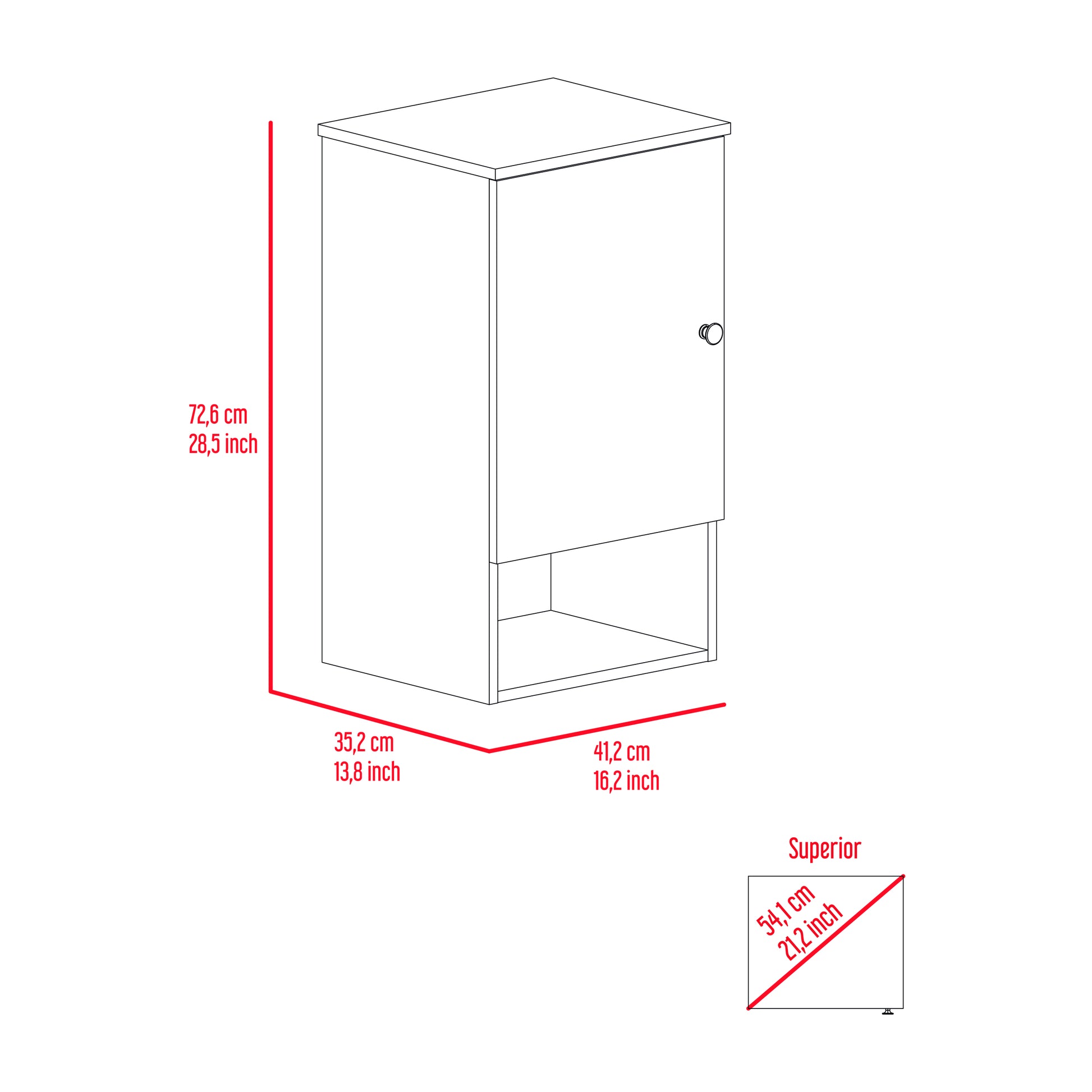 Medicine Single Door Cabinet 28" H, One Shelf, Two Interior Shelves, Light Gray Gray Particle Board Particle Board