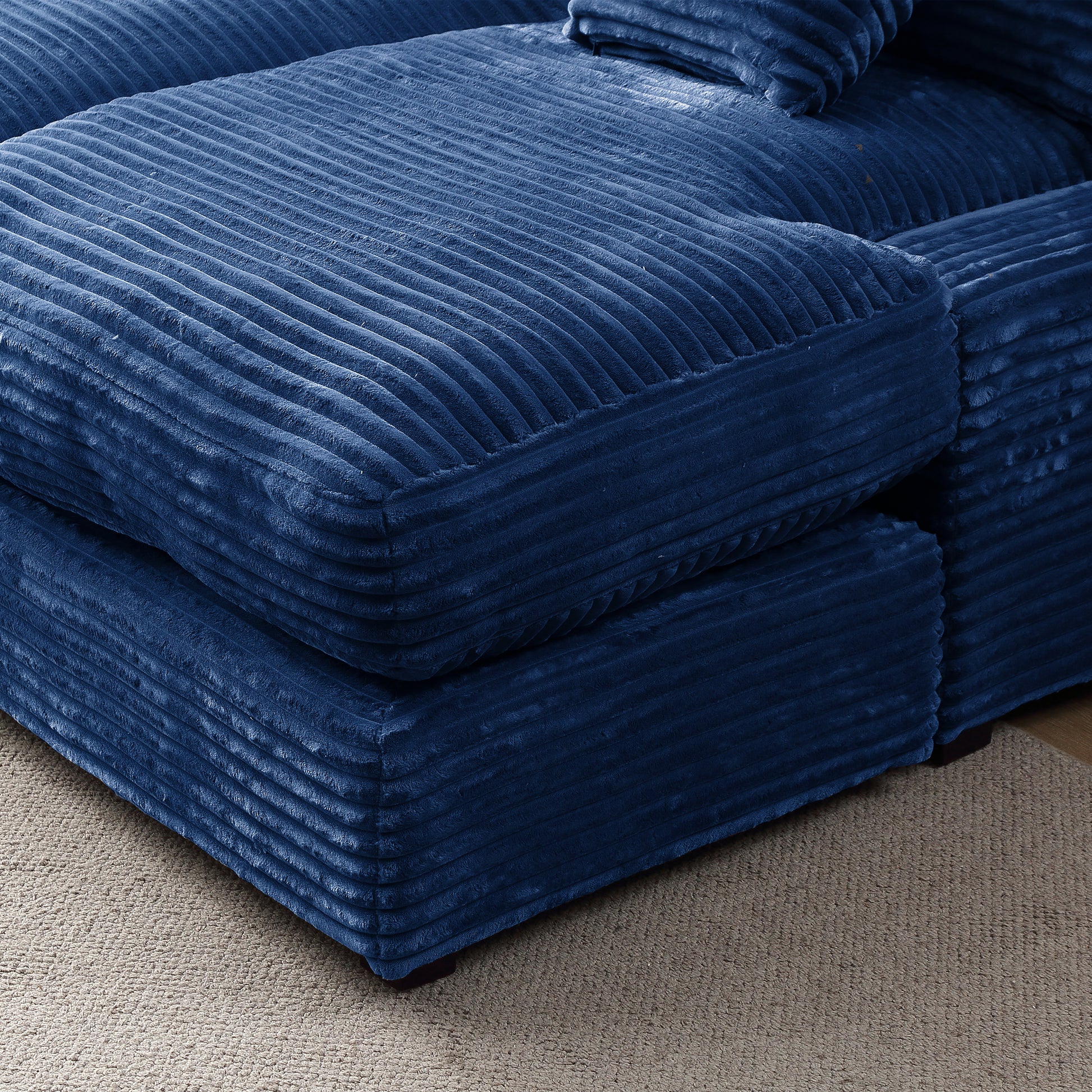 74.8" Modern Luxury Twins Sofa Couch For Living Room Quality Corduroy Upholstery Sleeper Sofa Bed Daybed Navy Blue Navy Blue Corduroy 2 Seat