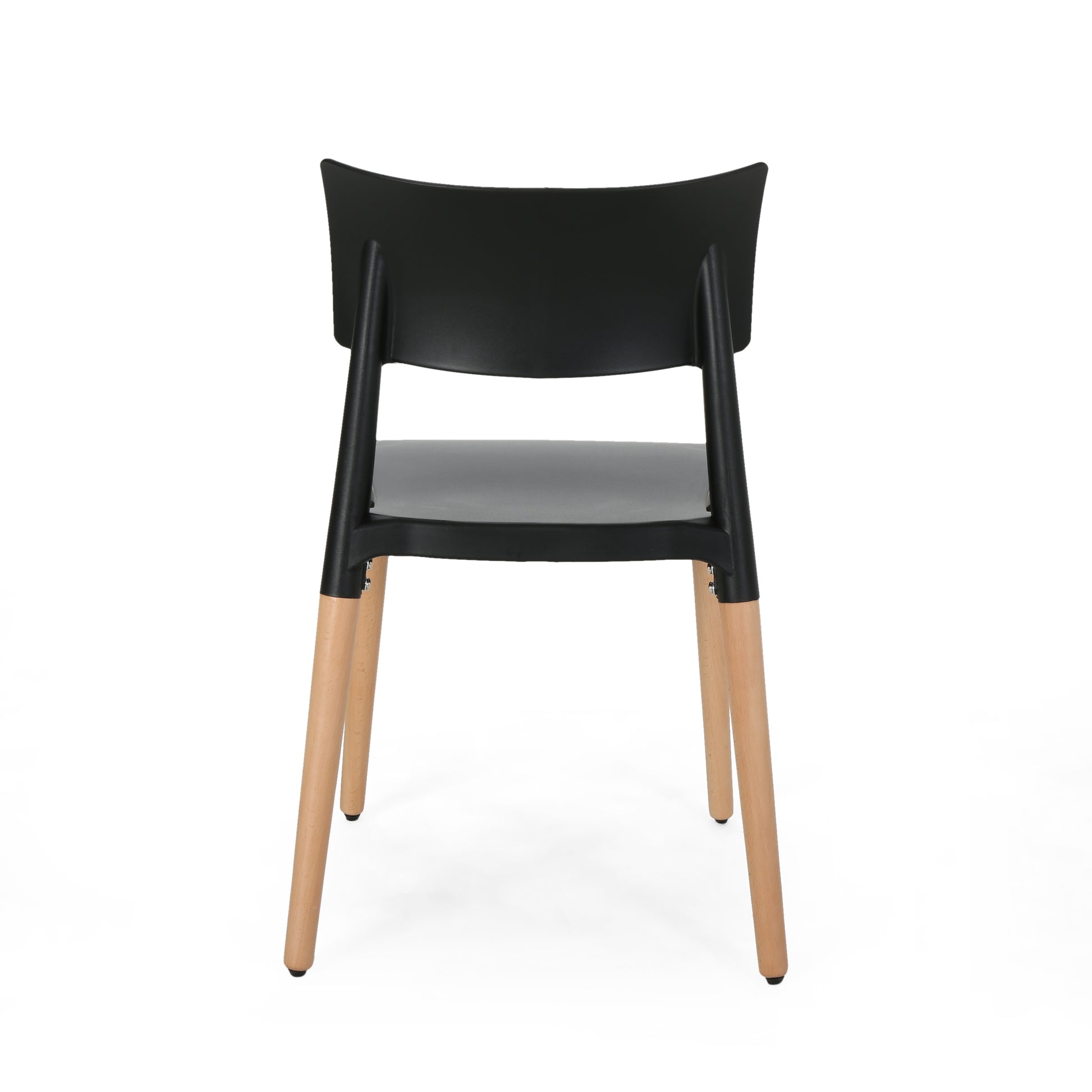 Plastic Dining Chair Set Of 2 Black Polypropylene