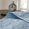 Reversible Quilt Set Blue King Cal King Blue Cotton