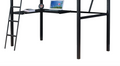Senon Silver & Black Finish Twin Loft Bed W Desk Black,Silver Metal,Synthetic Wood