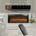 44 Inch Wall Recessed Electric Fireplace With Remote And Imitation Flameled Light Heater Powder Coated Electric Antique Black Vent Free Yes Wall Mount Tempered Glass Sheet Metal