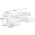 Oversized Modular Cushion Sofa With Ottomans, Comfy Upholstered U Shaped Convertible Corner Sectional Sofa Couch, Light Beige Corduroy Beige Corduroy 3 Seat