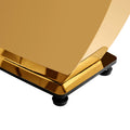 Modern Rectangular Table With 0.4 Inch Black Patterned Tabletop And Gold Legs, Suitable For Kitchen, Dining Room, And Living Room 63 Inches * 31.4 Inches * 30 Inches Gold Sintered Stone