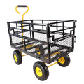 Wagon Cart Garden Cart Trucks Make It Easier To Transport Firewood Yellow Black Black Garden & Outdoor Metal