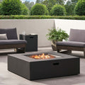 50000 Btu Outdoor Square Mgo Propane Fire Pit Table With Tank Holder Dark Gray Dark Gray Magnesium Oxide