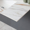 43 Inch Marble Vanity Top, Bathroom Vanity Top With Undermount Rectangular Middle Sink And 4