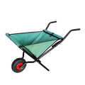 Collapsible Wheelbarrow 176 Lbs Folding Yard Garden Wheelbarrow Foldable Lightweight Gardening Heavy Duty Oxford Cloth Green Lawn Cart For Grass, Leaf, Garden Supplies, 10